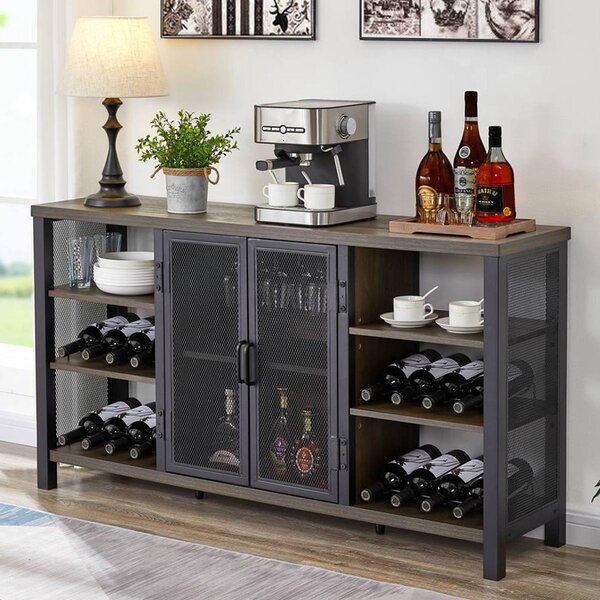 Williston Forge Gaphna Industrial Coffee Bar Cabinet & Reviews | Wayfair