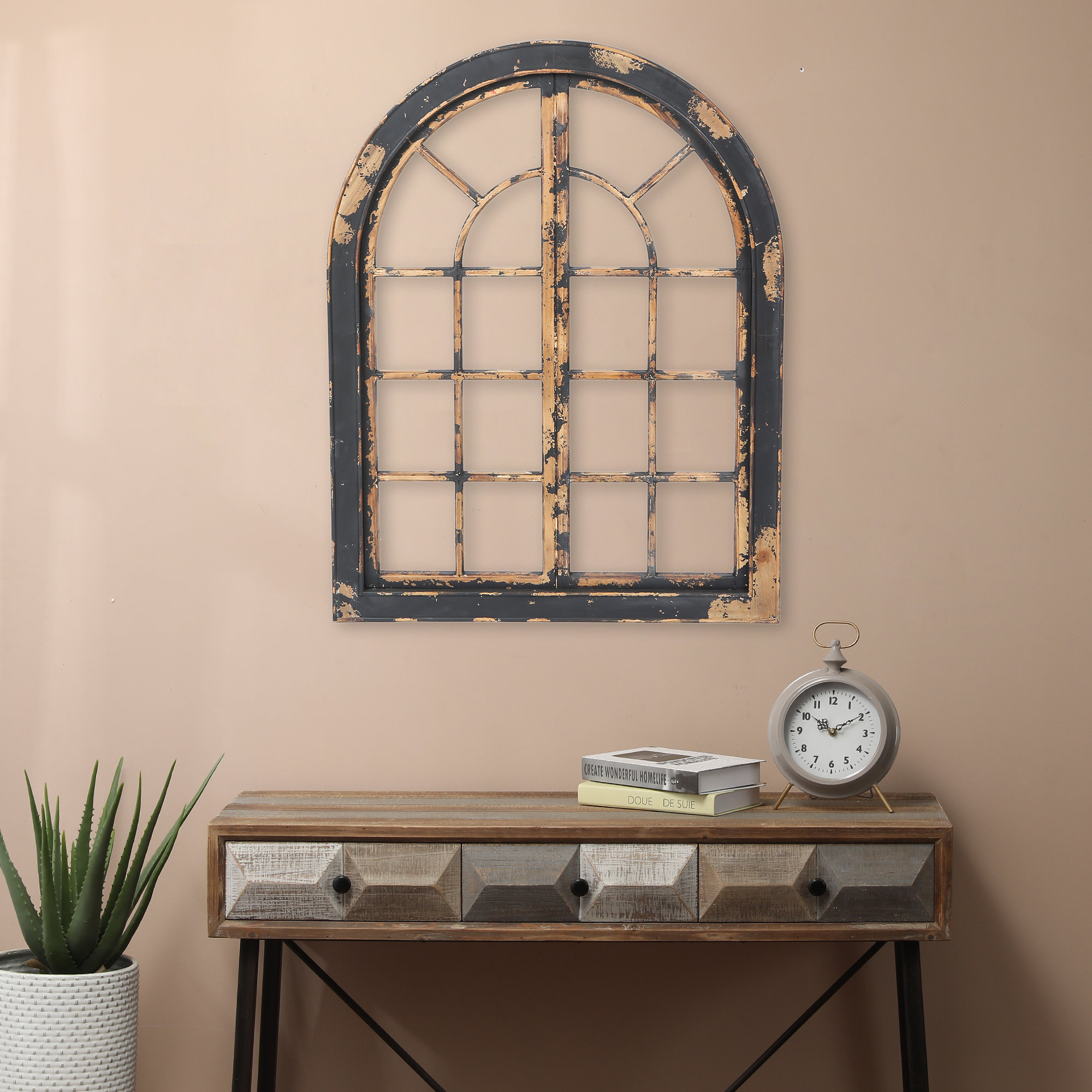 17 Stories Wood Arched Window Wall Decor Reviews Wayfair