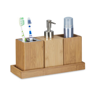 Dark Wood Bathroom Accessories Wayfair Co Uk 4 Piece Bathroom Accessory Set