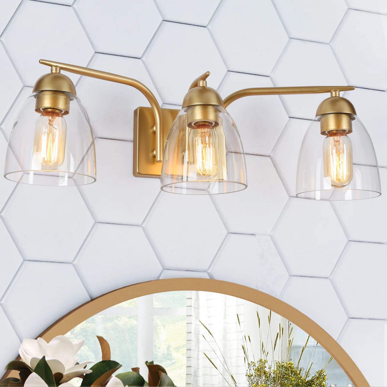 Corrigan Studio® Yedidalga 3-Light Dimmable Gold Modern Vanity Light ...