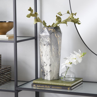 Gray Benjara Hexagonal Shaped Metal Wall Vase with Attached Frame Gray Benjara Hexagonal Shaped Metal Wall Vase with Attached Frame