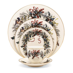 Winter Greetings Bone China 5 Piece Place Setting, Service for 1