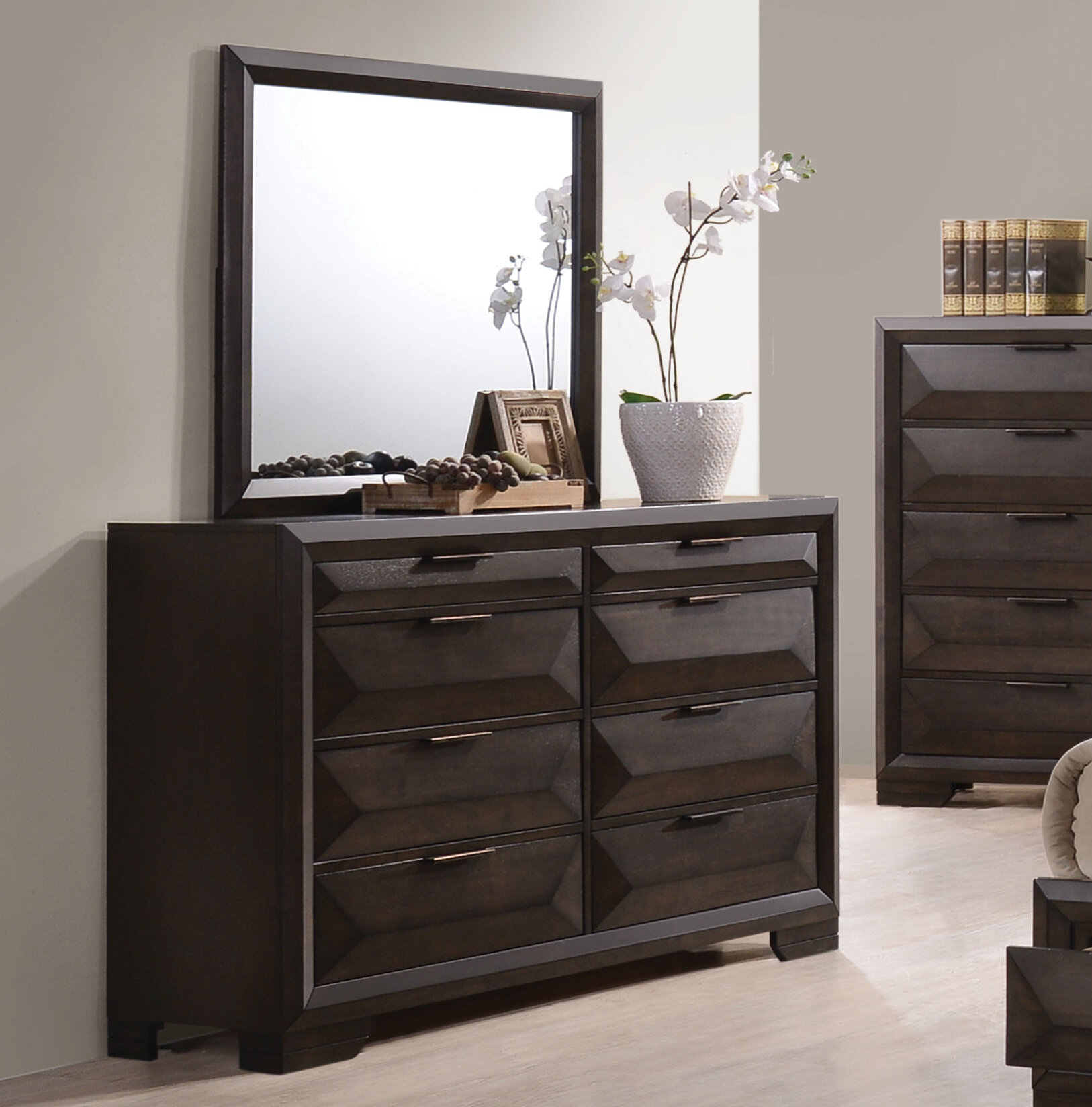 Brayden Studio Lancelot 8 Drawer Double Dresser With Mirror Wayfair