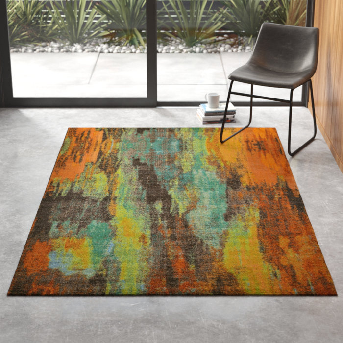 World Menagerie Hayes Abstract Beige/Brown/Gold/Light Blue/Orange Area