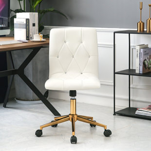 white and gold desk chair