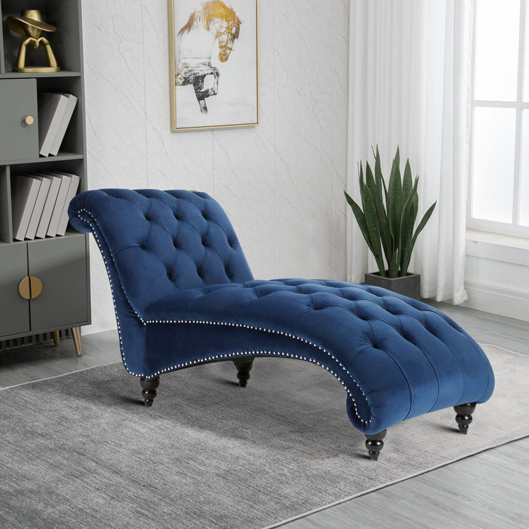 wayfair blue chaise lounge