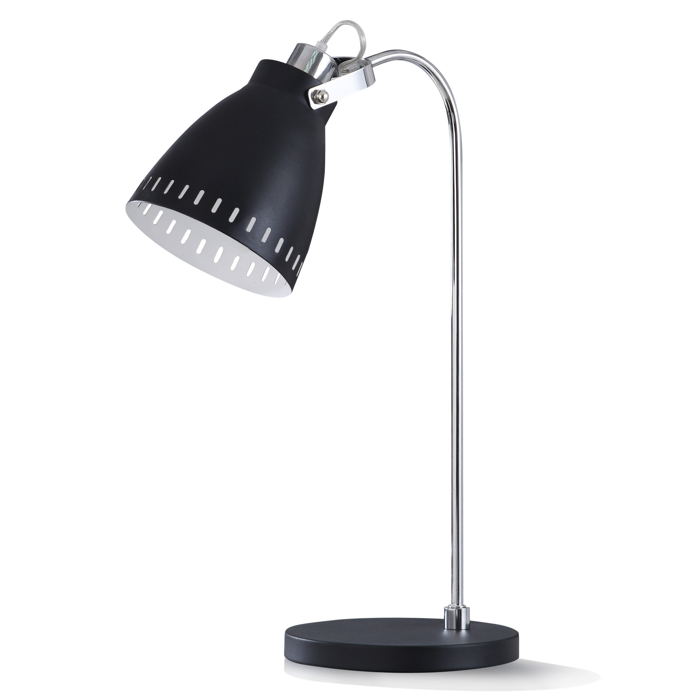 black and chrome table lamp