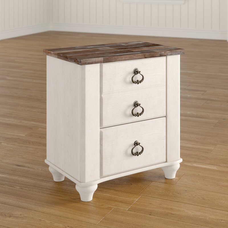 August Grove Drossett 2 Drawer Nightstand Reviews Wayfair