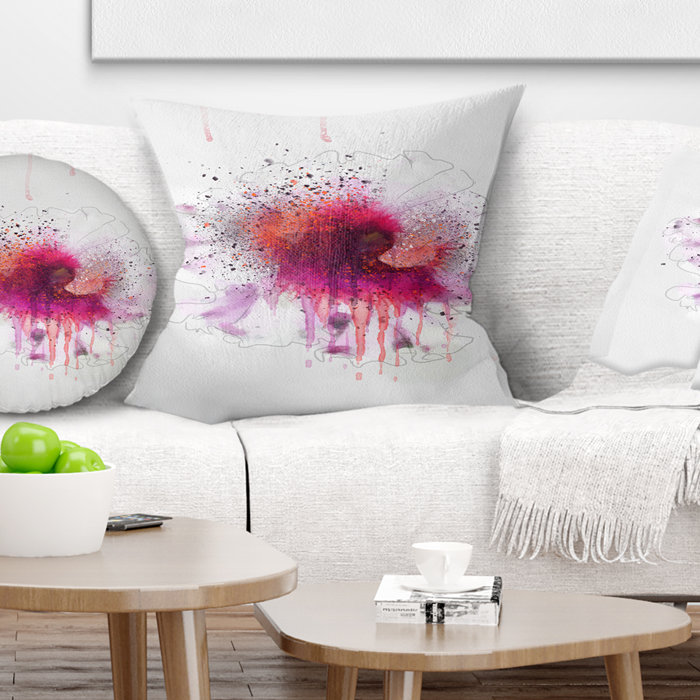East Urban Home Floral Stylish Watercolor Flower Pillow Wayfair Ca