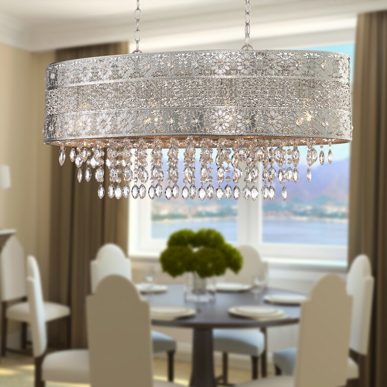 drum chandelier glass