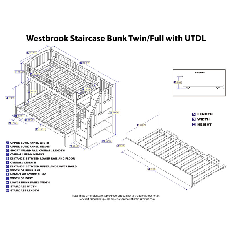 twin over full bunk bed measurements