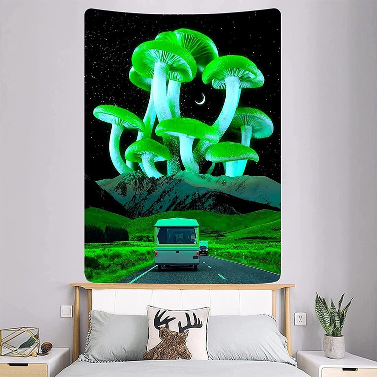DESIHOM Trippy Tapestry Hippie Mushroom Tapestry Psychedelic Tapestry Wall Hanging Fantasy Tapestry Jellyfish Wall Tapestry for Bedroom 59x51 Inch