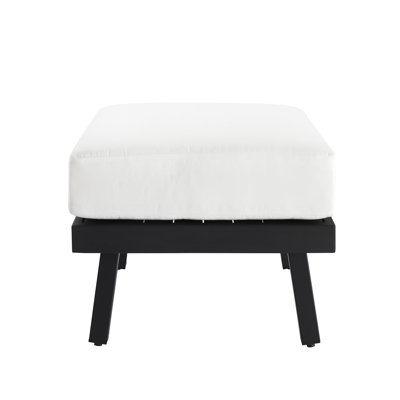 Armando Outdoor Aluminum Ottoman with Sunbrella Cushion