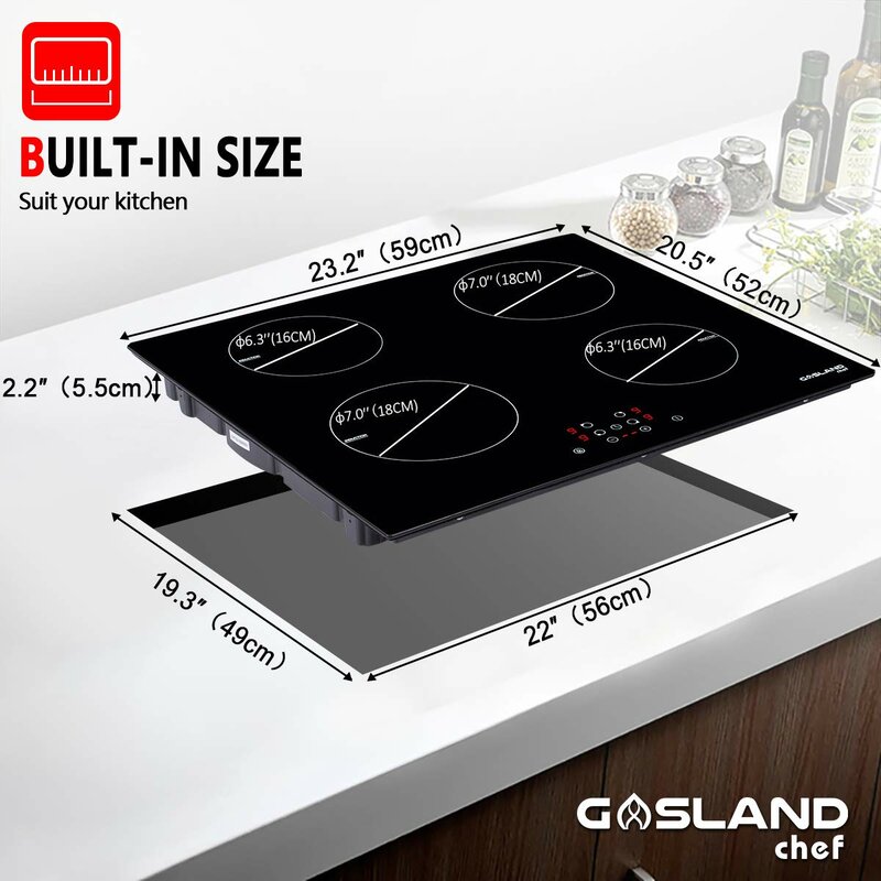 Gaslandchef Built In 21 Induction Cooktop With 4 Burners Wayfair