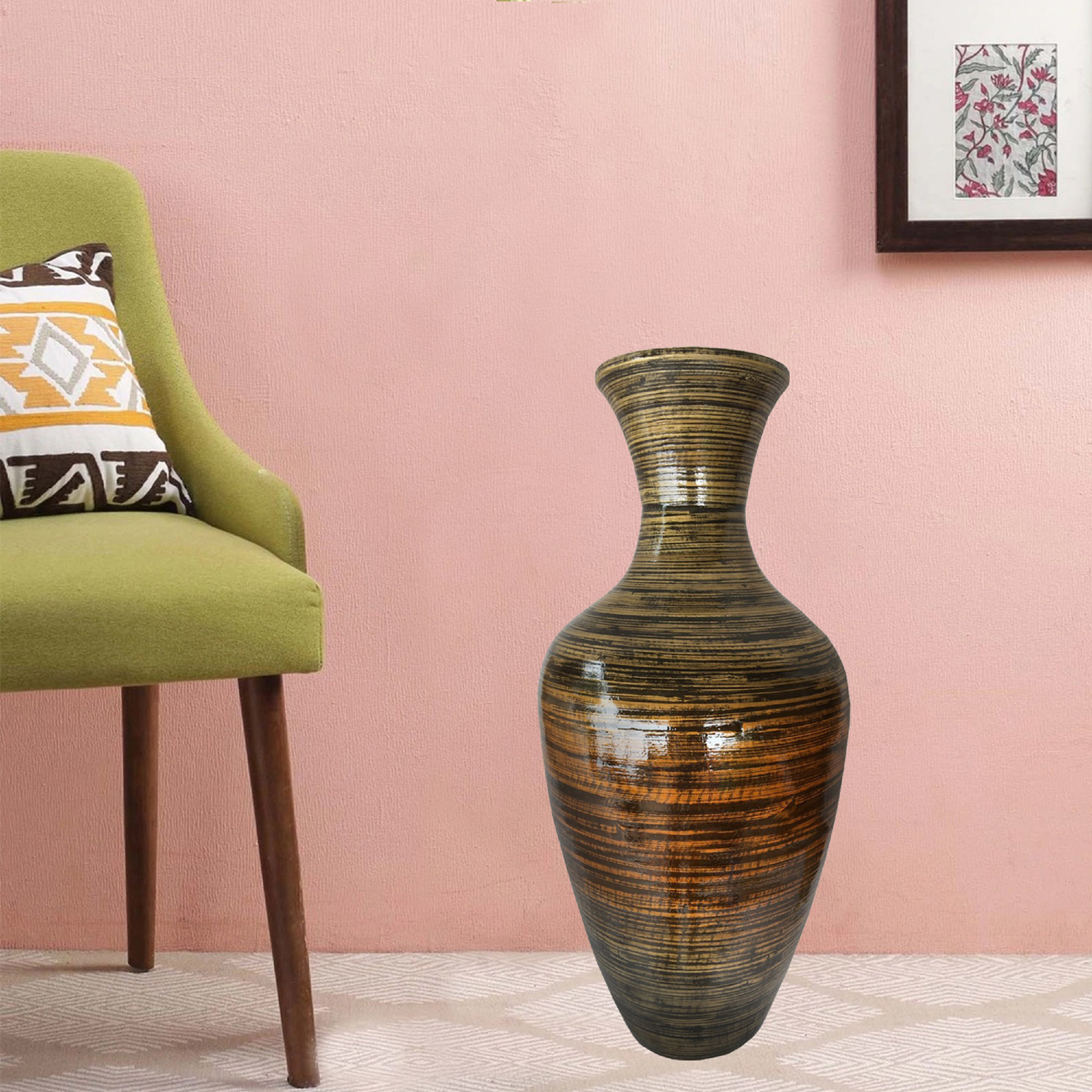 World Menagerie Roby Bamboo Floor Vase Reviews Wayfair
