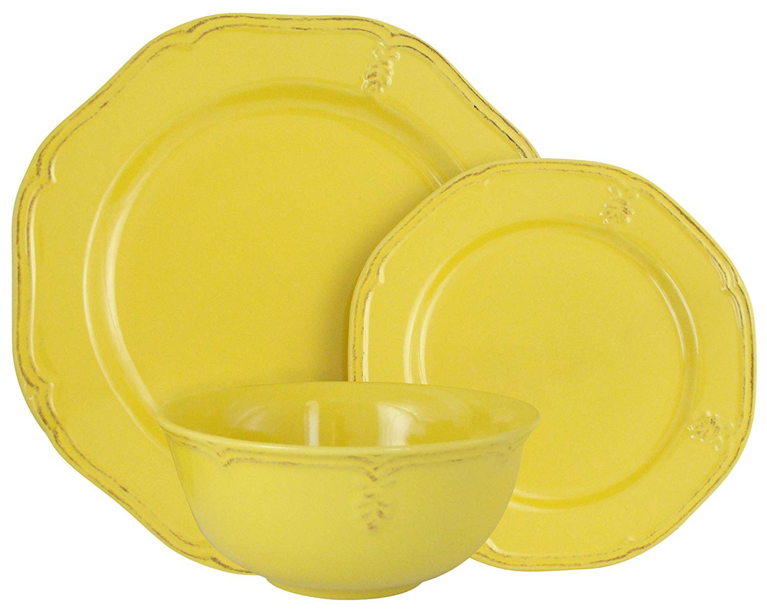 Melange Stoneware 18 Piece Dinnerware Set Antique Sunflower Melange Stoneware 18 Piece Dinnerware