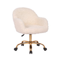 white office chair with gold