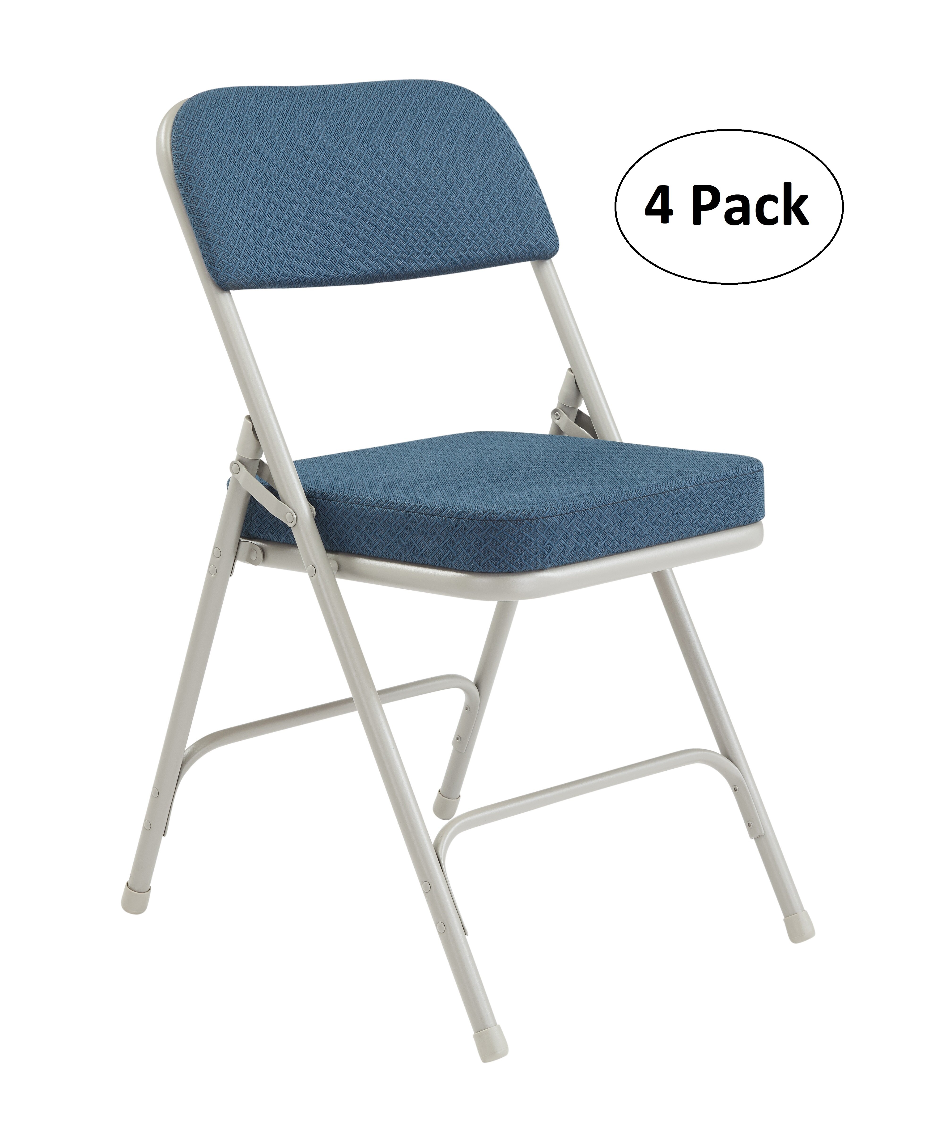 National Public Seating Fabric Padded Stackable Folding Chair Set Of 4 ...