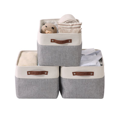 Foldable Fabric Storage Bin DECOMOMO Color: Gray, Pack Size: 3