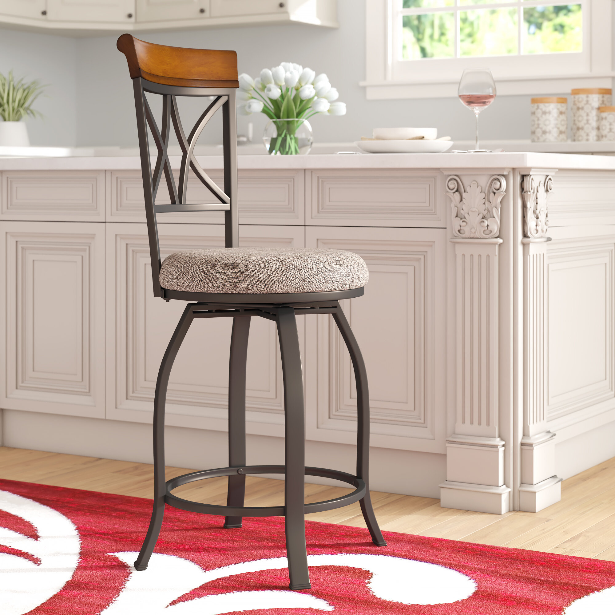 target woven leather counter stool