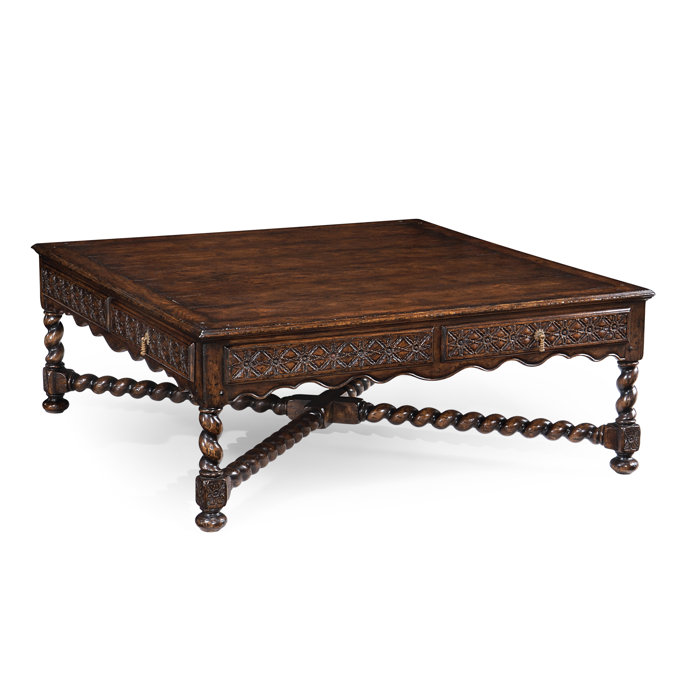 Tudor Dark Oak Square Distressed Coffee Table Tudor Dark Oak Square Distressed Coffee Table