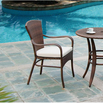 Key Biscayne Stacking Patio Dining Chair With Cushion Panama Jack