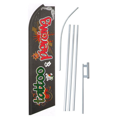 Tattoo Piercing Polyester 180 x 30 in Flag Set NeoPlex