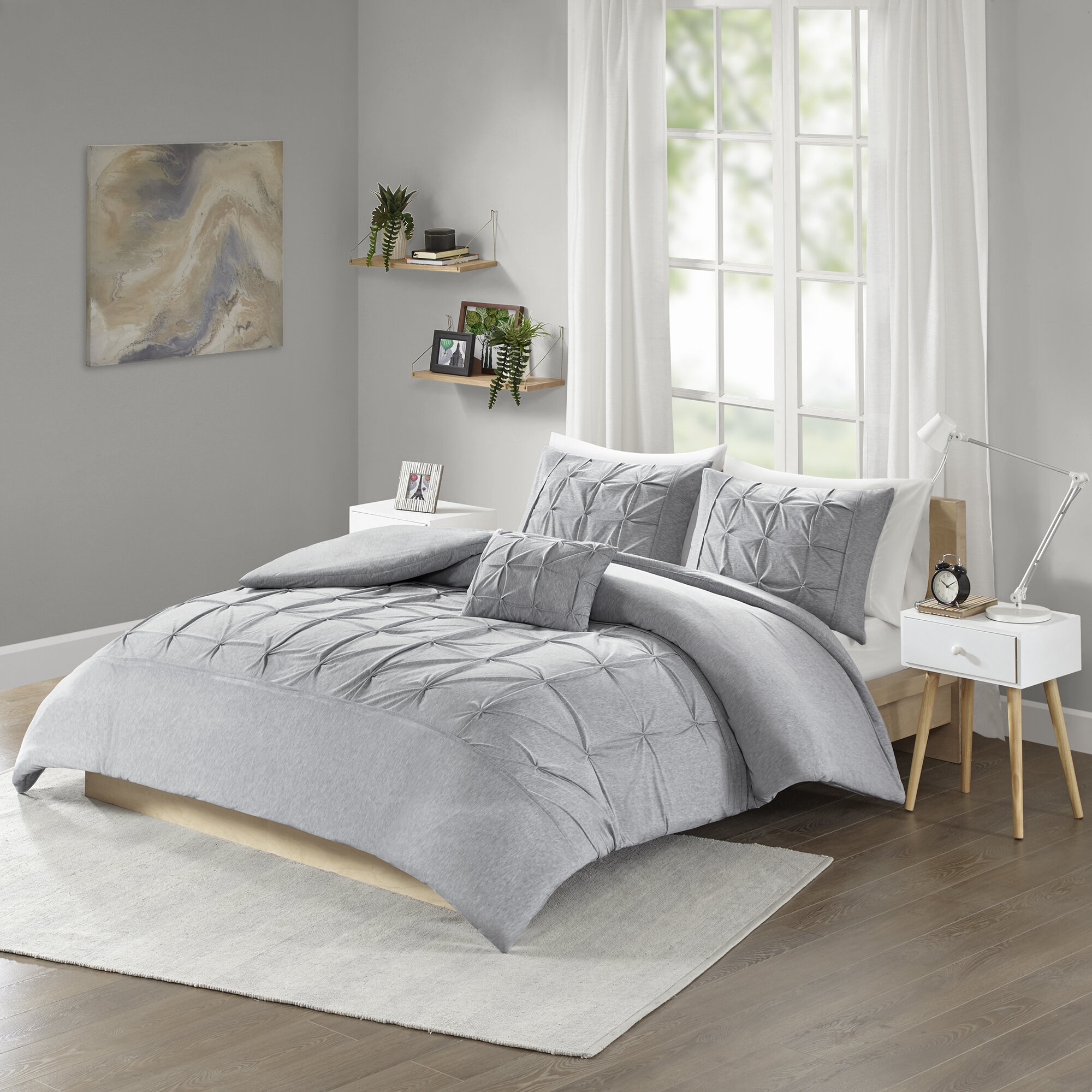 Ebern Designs Medeiros Jersey Tufted Duvet Cover Set Wayfair