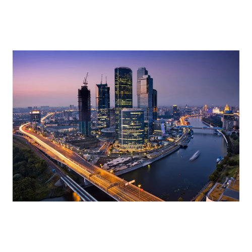 Sunset over Moscow 1.9m x 2.88m Textured Matt Peel & Stick Wall Mural East Urban Home