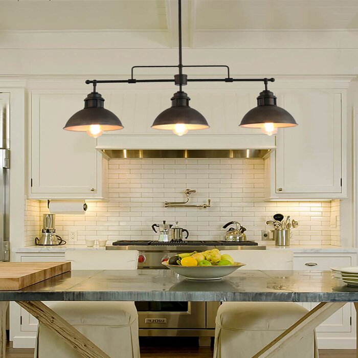 Gracie Oaks Renner 3-Light Kitchen Island Linear Pendant & Reviews ...