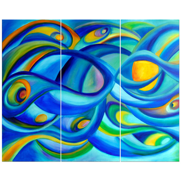 East Urban Home Blue And Green Universe Concept Oil Painting