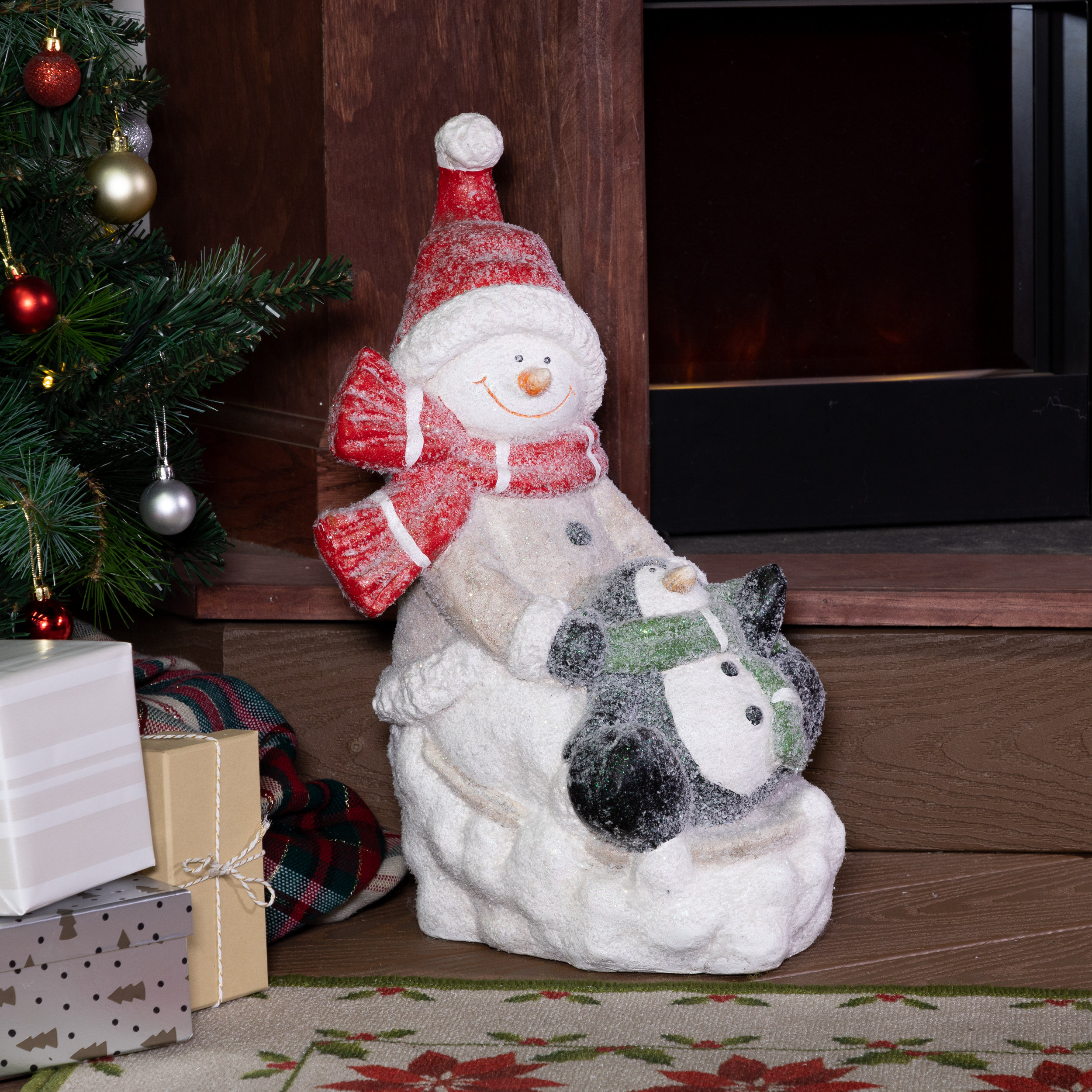 The Holiday Aisle Winter Snowman And Penguin Festive The Holiday Aisle Winter Snowman And