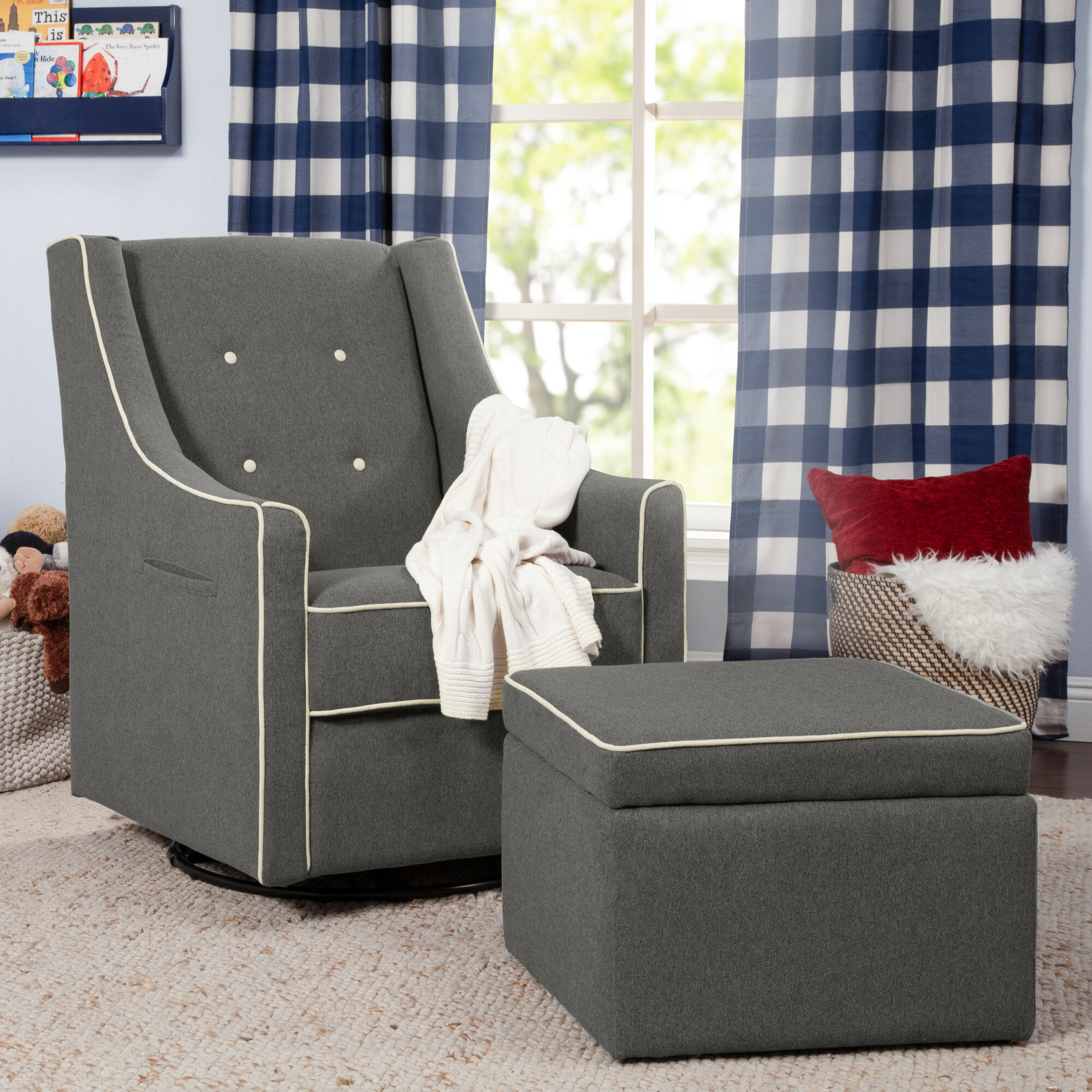 davinci sierra swivel glider and ottoman