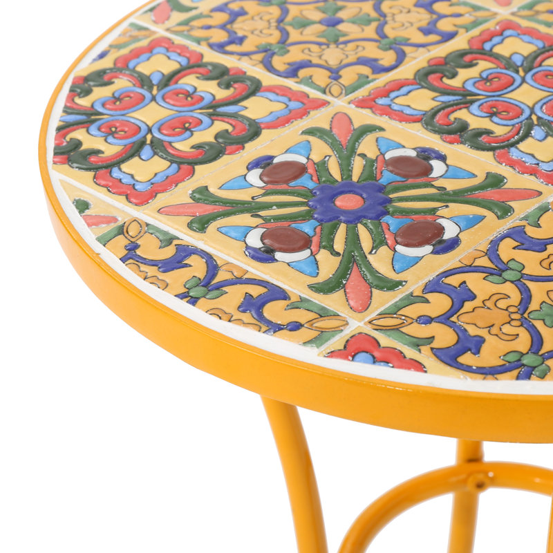 Bungalow Rose Chantel Outdoor Ceramic Tile Side Table Reviews Chantel Outdoor Ceramic Tile Side Table