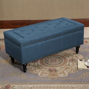 Vanguilder Blue Tufted Rectangular Storage Ottoman