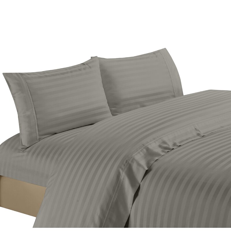 Charlton Home Hotel Luxurious 1200 Thread Count Striped 100