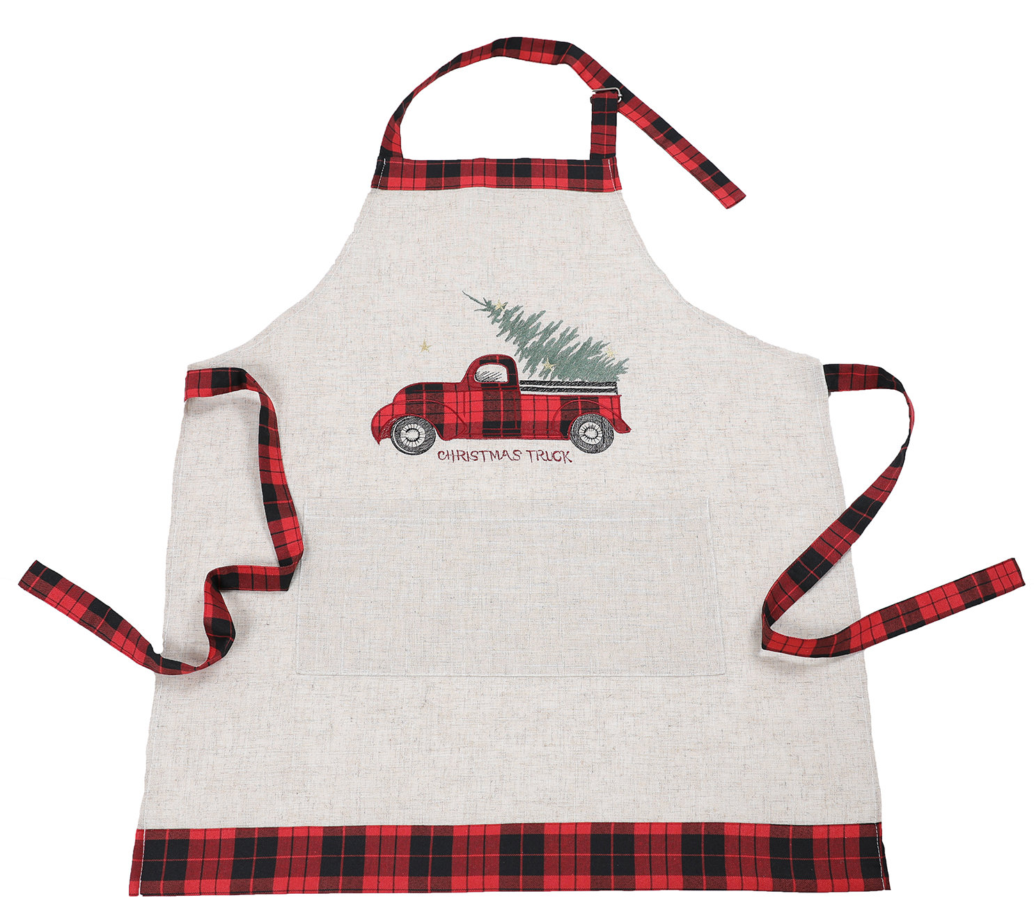 The Holiday Aisle Tartan Truck With Christmas Tree Apron Wayfair