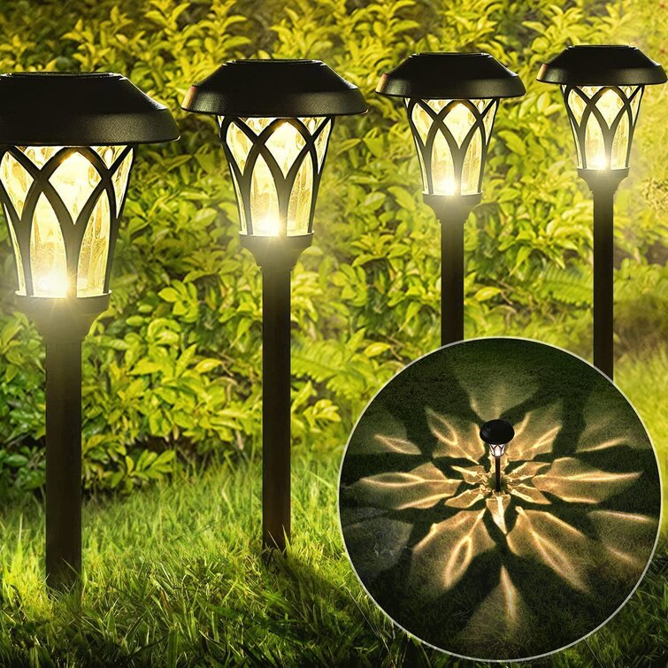 8 x Diamond Stainless Steel Solar Powered Lights LED outdoor Garden Lantern