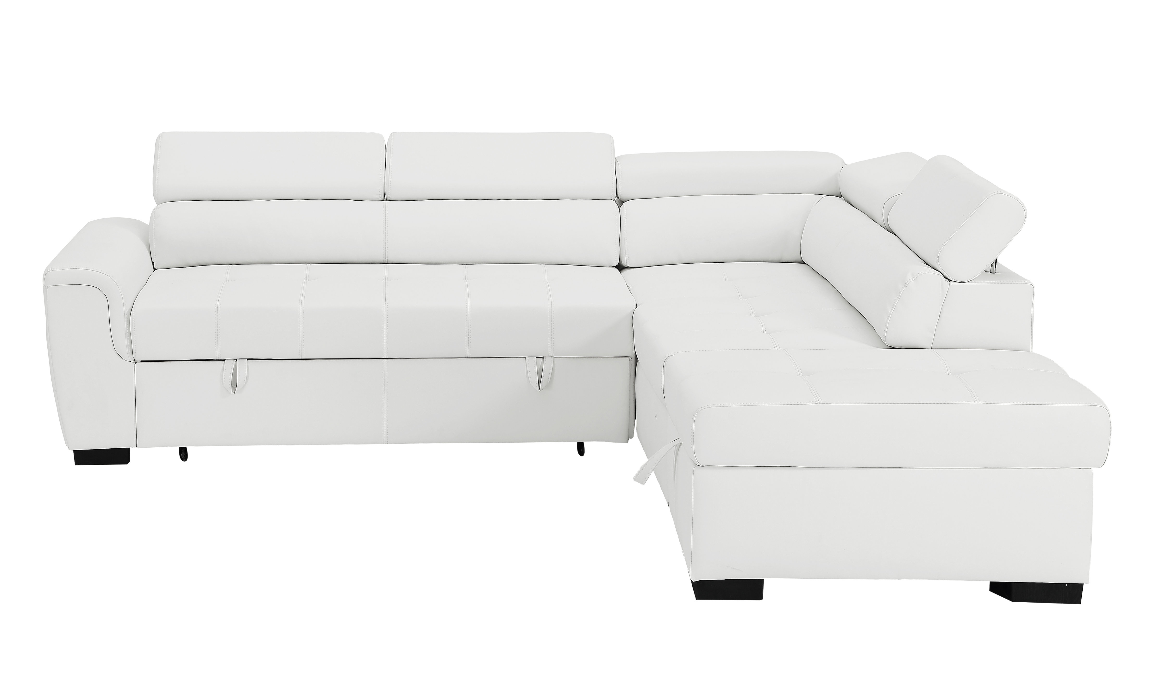Ebern Designs Kegan Leather Right Hand Facing Sleeper Sectional Ebern Designs Kegan Leather Right Hand