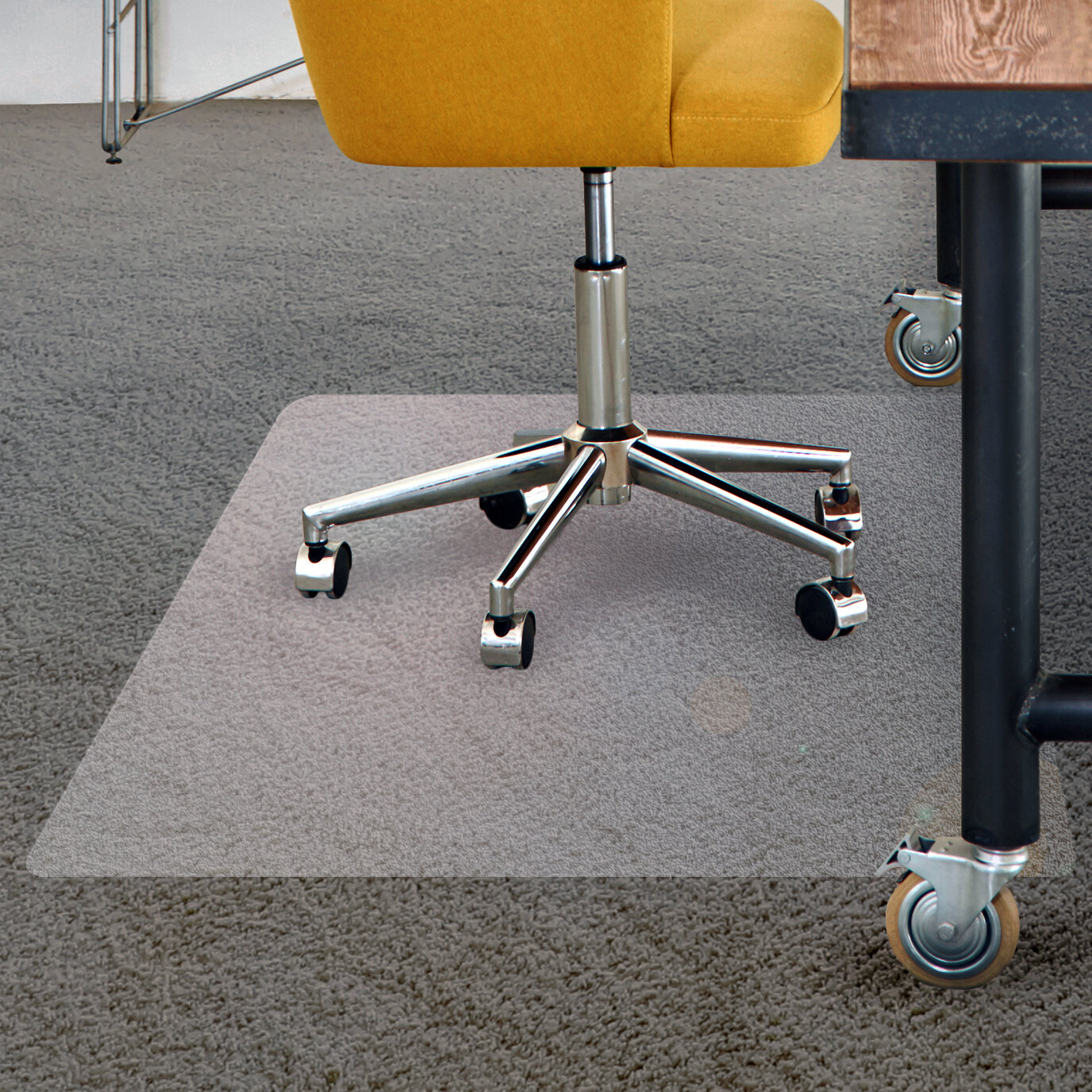 Low/Medium Pile Computer Chair Floor Protector for Office and Home Polypropylene Studded 30x48 Opaque Chair Mat for Carpets 