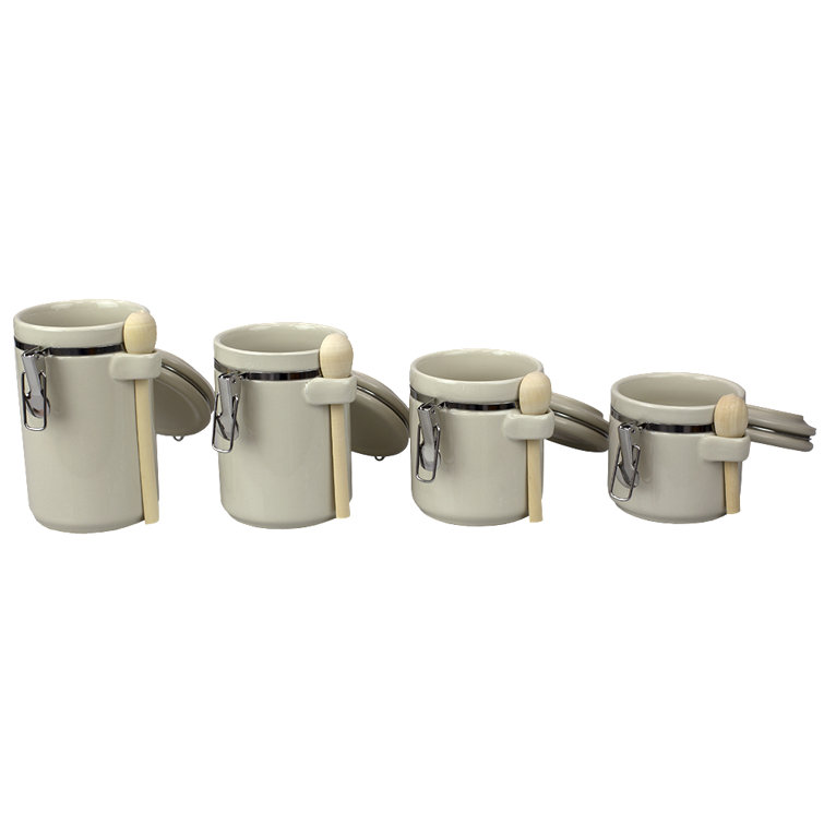 Prep Savour Ceramic 4 Piece Kitchen Canister Set Reviews Wayfair