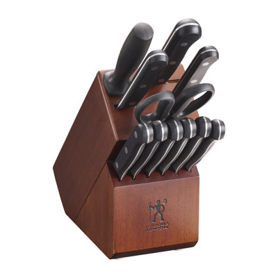 HENCKELS Solution 12-Piece Knife Set with Block, Chef Knife, Paring Knife, Steak Knife, Grey, Stainless Steel