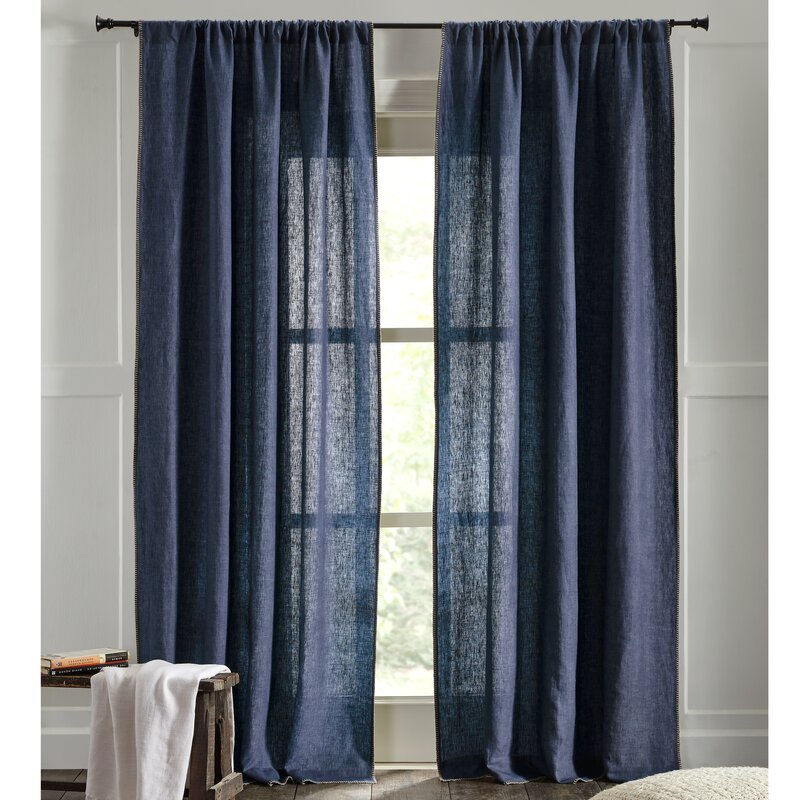 Amity Home Brian Linen Curtain | Wayfair