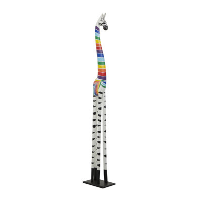 Sedano Wood Handmade Giraffe Decorative Multi Colored Sculpture