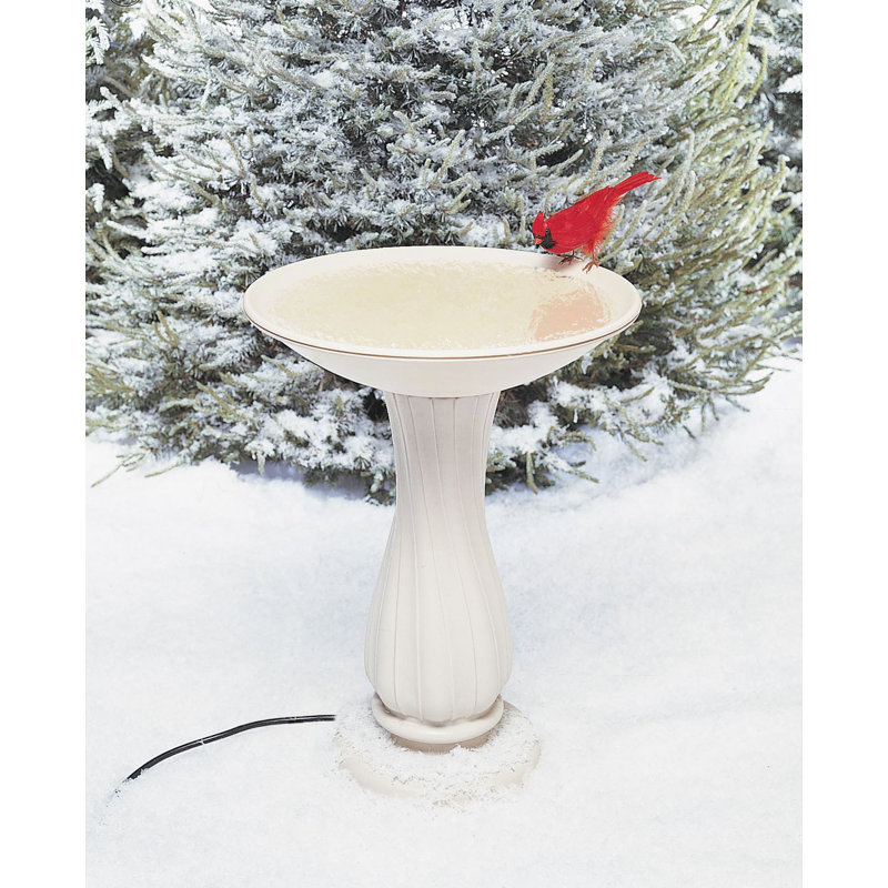 Pedestal and Bowl Heated Birdbath