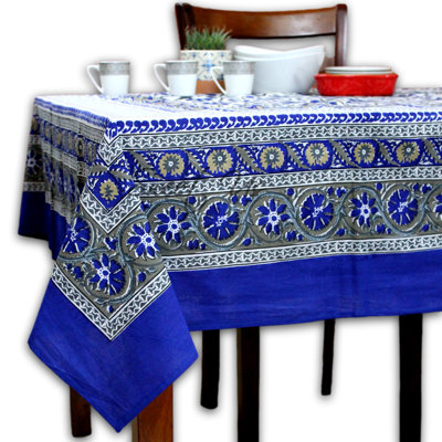 Floral Enchantment Rectangle Floral Cotton Tablecloth