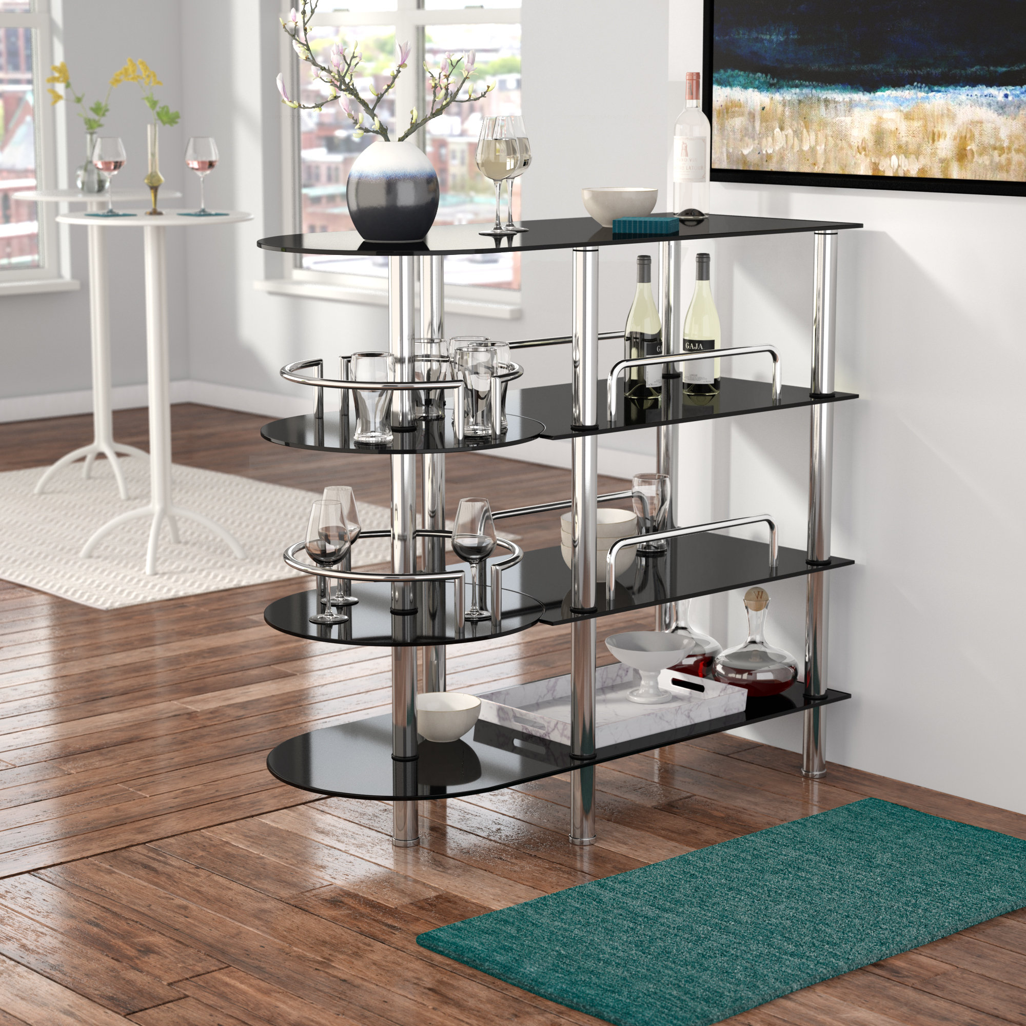 Wade Logan Megan Mini Bar With Wine Storage Wayfair