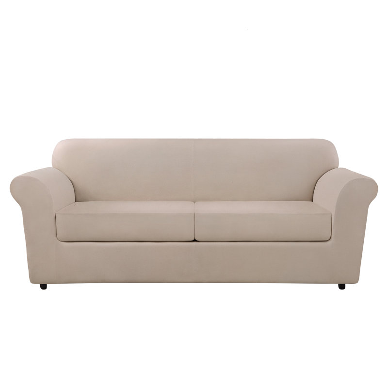 Ultimate Heavyweight Stretch Leather 3 Piece Box Cushion Sofa Slipcover Set