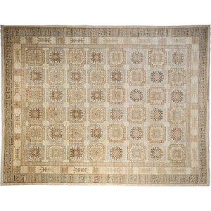 One-of-a-Kind Oushak Hand-Knotted Beige Area Rug