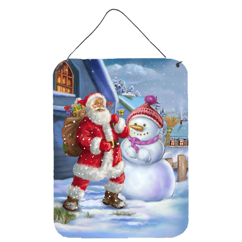 Caroline S Treasures Christmas Santa Claus And Snowman Painting